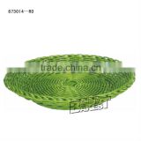 673014-RO Shallow circular imitation rattan basket/tray plastic storage basket/coloured plastic cheap plastic storage baskets