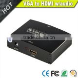 Vision metal black VGA+R/L audio to HDMI converter