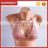 C629 Pink Sexy Ladies Handmade Crochet Bra Bikini thumbnail-1