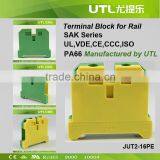 Rail Mounted Earth Conductor Terminal Block, Screw Clamp EK6/35 16mm / Earth Terminal Blocks 16mm CE UL RoHS