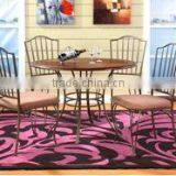 Wrought Iron Dining Chair Back And Round Wooden Dining Table thumbnail-1