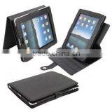 Folding Check Pattern PU Leather Case with Stand & Rotatable Design for iPad 2