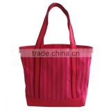 canvas tote with stripe printing