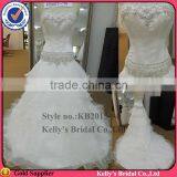 new arrival beaded bodice layered ruffle organze wedding dress(KB2015-94)