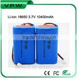 High Power Rechargeable 18650 3.6V 10400mAh Li-ion Battery Cell for Electronic Machine thumbnail-1