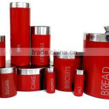 Stainless Steel Tea/Coffee/Sugar/Cake/Utensil Canisters Set Colored