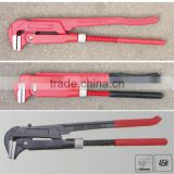 90 degree bent nose pipe wrench with dipped handle