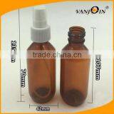 2oz Amber Boston Round Plastic Bottle With Fine Mist Sprayer Dispenser thumbnail-2