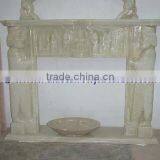 Top Qulaity Western Style WHITE ONYX FIREPLACES thumbnail-5