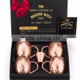 Copper Moscow Mule Mug - Diamond Hammer Barrel Cups - Cocktail Cups/Glasses Set Of 4 Mug thumbnail-3