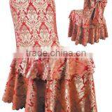 Retro Design Chinese Pattern With Ruffled Pleat Chair Cover for Wedding Used thumbnail-2