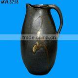 Matt Artistic Black Pottery Decanter thumbnail-1