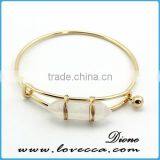 14k Gold Plated Multi Color Turquoise Gemstone Bangle thumbnail-3