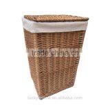 Genuine Natural Square Wicker Laundry Basket With Lids thumbnail-1