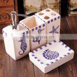 New Ceramic Bathroom Set With Sea Pattern thumbnail-2