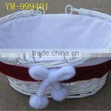 White Wicker Santa Basket for Christmas thumbnail-1