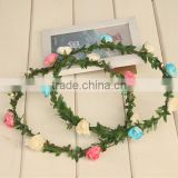 New Handmade Silk Floral Hair Wreath and Flower Head Garland