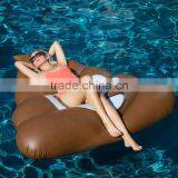 2017 Hot Selling Leasure Giant Brown Emoji Inflatable Pool Float Outdoor Swim Ring Water Party Lounge for Kids and Adults thumbnail-3