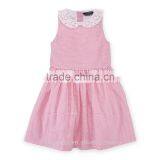 Children Girls Pretty Lace Collar Cotton Seersucker Dress HSD8069 thumbnail-2