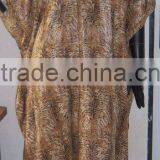 SATIN LEOPARD PRINT Embroidered Kaftan Poncho Cover up thumbnail-1