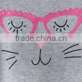 Latest Kids Clothes Wholesale China Baby Clothes 2017 Boutique Clothing Printed Long Sleeve Grey Cotton Latest Blouse Designs thumbnail-3
