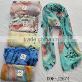 Fashion Rayon Hot Print Geometric Rhombus Scarf for Lady thumbnail-1
