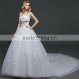 Sexy Bandeau Cream Crepe Empire Vintage Floor Length Princess Wedding Dress Bride Dress Formal Dress thumbnail-4