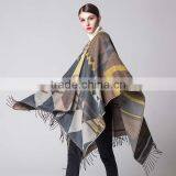 2017 Spring New Item Ladies Scarf Western Style Bohemia Style Tassels Model Imitated Cashmere Material Women Cloak thumbnail-4
