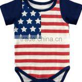 2016 Baby Clothes Romper July 4th New Fashion Design Baby Jumpsuits & Bodysuits Plain Cotton Manufacturer Guangzhou thumbnail-1