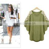 European Fashion Oversize Women Shirts Lace up Loose Casual Blouse Tops for Women thumbnail-2