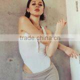 Runwaylover 5093 Ladies Sexy White Button Sexy Bodysuit thumbnail-1