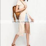 Women Blank Cotton Longline Design t Shirt thumbnail-5