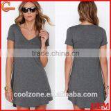 OEM Service v Neck Short Sleeves Shirt Dress Women Casual Dress 2016 thumbnail-1