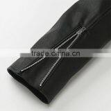 Women's Cool Black Moto Riders Coats Diagonal Front Zipper Leather Jackets thumbnail-6