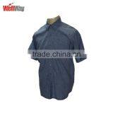 Solid Colour Short Sleeve Men's Cotton/linen Shirt