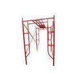 Galvanized Steel Movable Scaffolding System , High Strenth Tower Red Scaffolding