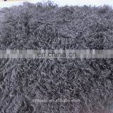 24x48 Cool Grey Curly Mongolian Fur Skin Plate Quality Tibetan Lamb Fur For Home Decor Area Rug