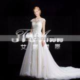 1A067 CX 2015 Lace Open Back Palace Wedding Dress Real Picture Show Bridal Muslim Wedding Dress Long Tail thumbnail-4