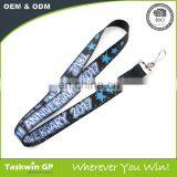 Custom Sublimation Polyester Blue Lanyards With Logo Heat Transfer for Exhibiton