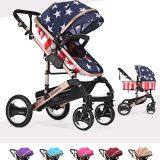 Factory Wholesale High-End New Style and Luxury Aluminum Alloy Baby Stroller,Can Sit and Lie Baby Pram, thumbnail-4