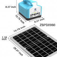 ZONERGY 60w Panel Mini DC Battery Light Kit Solar Energy System Generator TV Fan thumbnail-3