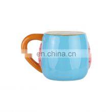 Glaze Design Creative Color Chinese Owl Shaped Ceramic Coffee Cup Mug With Handles thumbnail-5
