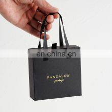PandaSew Custom Logo Printed Luxury Sliding Handle Black Paper Cardboard Gift Packaging Bracelet Drawer Jewelry Box thumbnail-3