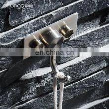 Bathroom Stainless Steel Metal Towel Robe Hooks Black Wall Mounted thumbnail-2