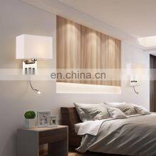 Hotel Style Fabric Wall Lamp Creative Bedroom Led Hotel Bedside Lamp Simple USB Interface Charging Wall Lamp thumbnail-2