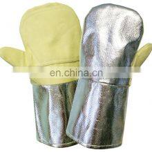 700 Degree Woven Fabric Aramid Fiber Aluminized Heat Resistant Industrial Glove High thumbnail-2