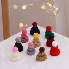 10pcs Mini 20 Pcs Knitted Hat Set, Mixed Color Polyester Wool Yarn Doll Hats, Handcrafted for DIY Christmas Ornaments & Sewing Projects thumbnail-3