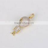 New Arrival 925 Silver Saucer Man Setting AAA cz Hip Hop Pendant Necklace thumbnail-4