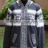 HOODED ALPACA WOOL CARDIGAN