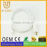 Multifuction Gold Plated Hdmi to Mini dp Converter Cable for Data Transmission thumbnail-1